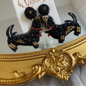 Beaded Dachshund/Weenie Dog Earrings
